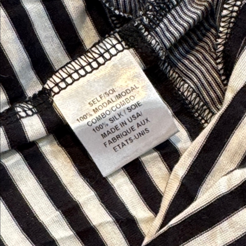 Haute Hippie Silk Modal Mixed Stripe Maxi Dress Black White Medium - Picture 7 of 11